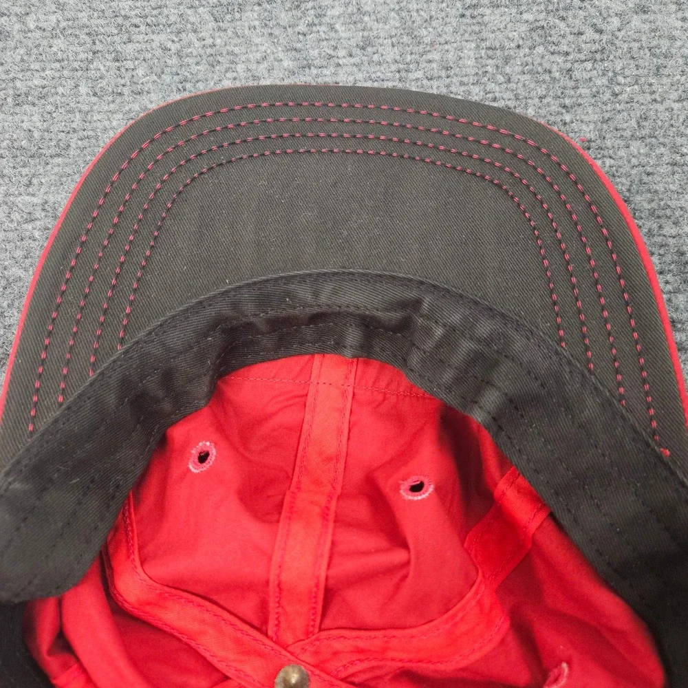 Vintage Polo Sport Ralph Lauren Hat M Red USA Strapback Nylon 90s Logo Cap‎